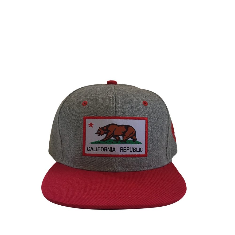 New California Republic Snapback Hat Red/Gray